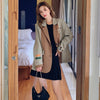 British Style Stitching Plaid Suit Jacket Women's 2023 Spring And Autumn Casual Female Blazer Korean Loose Coat Tops