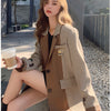 British Style Stitching Plaid Suit Jacket Women's 2023 Spring And Autumn Casual Female Blazer Korean Loose Coat Tops