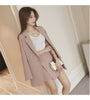 British spring summer ladies office ladies slim striped blazer skirt two-piece suit women