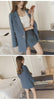 British spring summer ladies office ladies slim striped blazer skirt two-piece suit women