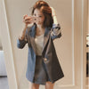 British spring summer ladies office ladies slim striped blazer skirt two-piece suit women