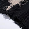 Broken Tie Dye Pins Ripped Holes Knitting Y2K Sweaters Hip Hop Emo Grunge Pullover Harajuku Loose Black Tops Vintage Jumpers 90S