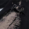 Broken Tie Dye Pins Ripped Holes Knitting Y2K Sweaters Hip Hop Emo Grunge Pullover Harajuku Loose Black Tops Vintage Jumpers 90S