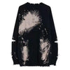 Broken Tie Dye Pins Ripped Holes Knitting Y2K Sweaters Hip Hop Emo Grunge Pullover Harajuku Loose Black Tops Vintage Jumpers 90S