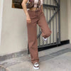 Brown Jeans Women 2022 Baggy Jeans Straight Pants Casual Denim Trousers Mom Jeans High Waist Y2k Streetwear