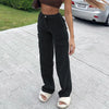Brown Vintage Baggy Jeans Women 90s Streetwear Pockets Wide Leg Cargo Pants Y2K High Waist Straight Denim Trousers Pants 2022