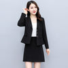 Business Blazer Two Piece Set Office Lady Solid Long Sleeve Suit Coat and Mini A-line Skirt Casual Elegant Oversized 4xl Outfit