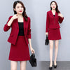 Business Blazer Two Piece Set Office Lady Solid Long Sleeve Suit Coat and Mini A-line Skirt Casual Elegant Oversized 4xl Outfit