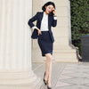 Business Women's Formal Wear  Female Suit Skirt Two-piece Autumn and Winter Striped Ladies Jacket Slim-fit Skirt