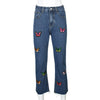 Butterfly Printed Harajuku Girls Jeans Women Straight Aesthetic Street Style Baggy High Waist Pants 2022 Iamhotty