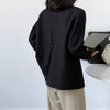 Button Back Split Silhouette Double Breasted Plus Blazer Beige Khaki Black Autumn Women Coat
