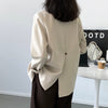 Button Back Split Silhouette Double Breasted Plus Blazer Beige Khaki Black Autumn Women Coat