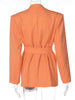 ByeMyLove Blazer Jacket Female Spring 2023 Solid Color Design Lady Women Crop Blazer With Belt Orange Outwear Casual