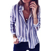 2022 New Spring Autumn Women Blouse Flower V-Neck Long Sleeve Work Shirts Women office Tops Striped blouse for business