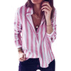 2022 New Spring Autumn Women Blouse Flower V-Neck Long Sleeve Work Shirts Women office Tops Striped blouse for business