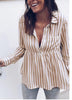 2022 Striped Blouse Women Blusas Loose Slim Fit Long Sleeve Women's Shirts Fashion Top All Match For Women's Blouses