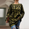 CALOFE 2019 Woman Leopard Knitted Sweater Winter Print Long Sleeve Female Pullovers Casual Sweater Loose Female Sweaters