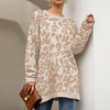 CALOFE 2019 Woman Leopard Knitted Sweater Winter Print Long Sleeve Female Pullovers Casual Sweater Loose Female Sweaters