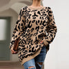 CALOFE 2019 Woman Leopard Knitted Sweater Winter Print Long Sleeve Female Pullovers Casual Sweater Loose Female Sweaters