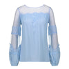 Women 2022 Summer Lace Flower Sexy Hollow Out Shirts Blouse Fashion long Sleeve Blouse casual Tops Transparent Blouse