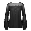 Women 2022 Summer Lace Flower Sexy Hollow Out Shirts Blouse Fashion long Sleeve Blouse casual Tops Transparent Blouse