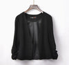 CD224 Discount Spring Slim Blazers Women Fashion Solid Elastic No Button Short Suit Three Quarter Sleeve Business Womens Blaser