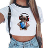 Short Women Summer Solid White Print Tank Top Female O-neck Cropped Feminino Crop Tops Sexy Elastic T Shirt