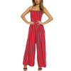 Summer Beach Rompers Womens Jumpsuit Casual Sleeveless Striped Jumpsuit Clubwear Wide Leg Pants Outfit