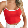 Preferential 2022 Women Sexy Adjustable Shoulder Straps Round Neck Sleeveless Crop Top Dropship
