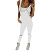 Women's Fashion Loose Denim Bib Hole Pants Overalls Jeans Demin Trousers Jumpsuit Black white Drop Shipping 4J31