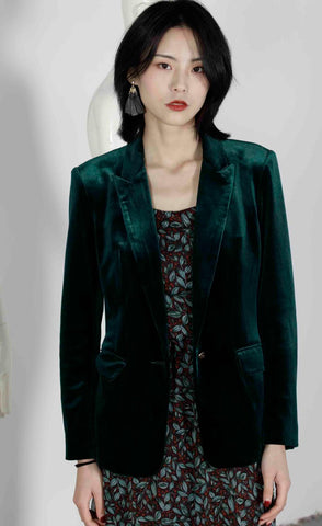 High Quality Gold Velvet Suit Blazers and Jackets 2022 Spring and Autumn Thin Slim Fit Small Ladies Suit Blazer