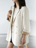 CHIC VEN Autumn Women's Blazer Casual College Style Solid Color Office Lady Coat Long Sleeve Loose Women Clothes Top