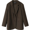 CHIC VEN Autumn Women's Blazer Casual College Style Solid Color Office Lady Coat Long Sleeve Loose Women Clothes Top