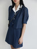CHIC VEN Women's Skirt Suits Detachable Collar Short A-line Skirts Solid Two Piece Set Woman Office Lady Summer 2023