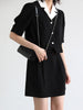 CHIC VEN Women's Skirt Suits Detachable Collar Short A-line Skirts Solid Two Piece Set Woman Office Lady Summer 2023