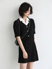 CHIC VEN Women's Skirt Suits Detachable Collar Short A-line Skirts Solid Two Piece Set Woman Office Lady Summer 2023