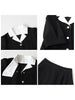 CHIC VEN Women's Skirt Suits Detachable Collar Short A-line Skirts Solid Two Piece Set Woman Office Lady Summer 2023