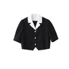 CHIC VEN Women's Skirt Suits Detachable Collar Short A-line Skirts Solid Two Piece Set Woman Office Lady Summer 2023
