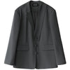 CHIC VEN Korean Women's Small Blazer Simple Casual Solid Design Loose Suit Jacket Office Lady Tops Spring Autumn 2023