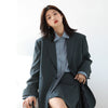 CHIC VEN Spring Autumn Women's Casual Blazer Blue Loose Women Coat Long Sleeve Ladies Outerwear Office Lady Stylish Tops