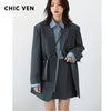 CHIC VEN Spring Autumn Women's Casual Blazer Blue Loose Women Coat Long Sleeve Ladies Outerwear Office Lady Stylish Tops