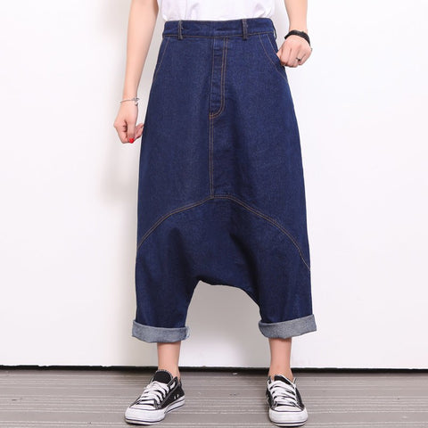 Spring Denim Trousers For Women Jeans Harem Pants Loose Big Size Two Wear Oversize Female Jean Fashion Casual New