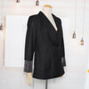 CHICEVER Designer Blazer For Women Notched Collar Long Sleeve Patchwork Tassel Back Split Streetwear Black Coat Female 2022 Tide