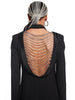 CHICEVER High Street Black Blazers For Women Notched Collar Loose Long Sleeve Patchwork Chain Back Coats Female 2023 Clothes New