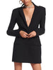 CHICEVER High Street Black Blazers For Women Notched Collar Loose Long Sleeve Patchwork Chain Back Coats Female 2023 Clothes New