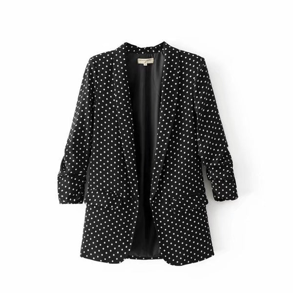 Spring Black Women's Jacket Female Coat Fashion Casual Blazer For Women Dot Slim 2022 Clothes Fashion New