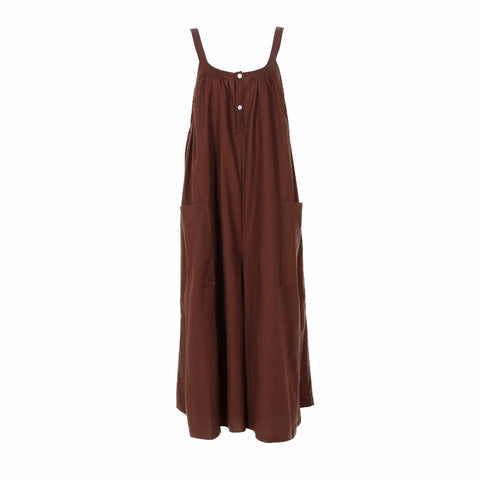 Suspenders Rompers Womens Jumpsuit Sleeveless linen Summer Overalls Fashion Wide Leg Pants Female Trousers Plus Sizes