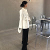 CHICEVER Vintage White Split Blazer For Women Notched Long Sleeve Korean Slim Elegant Blazers Female 2022 Spring Clothes