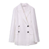 CHICEVER Vintage White Split Blazer For Women Notched Long Sleeve Korean Slim Elegant Blazers Female 2022 Spring Clothes