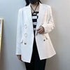 CHICEVER White Blazers For Women Notched Long Sleeve Patchwork Pockets Solid Minimalist Coats Female 2023 Spring Clothes New